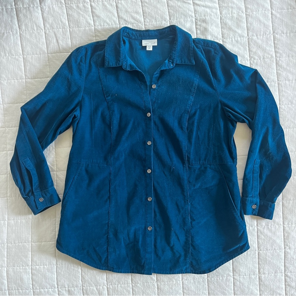 J. Jill Teal Corduroy Shirt